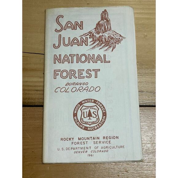 VTG 1961 San Juan National Forest Colorado Brochure Pamphlet Rocky Mountain - Picture 1 of 3